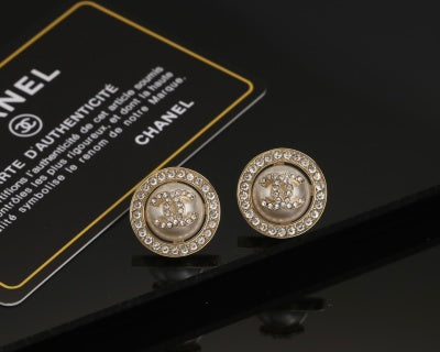 Chanel Elegant Crystal Halo CC Earrings