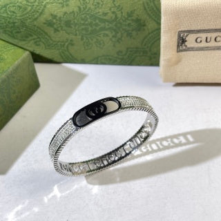 Gucci GG Pavé Crystal Logo Cuff Bracelet