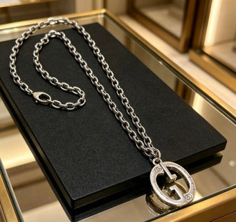 Gucci Interlocking G Circle Medallion Chain Necklace