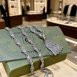 Gucci Interlocking G Padlock Charm Long Necklace