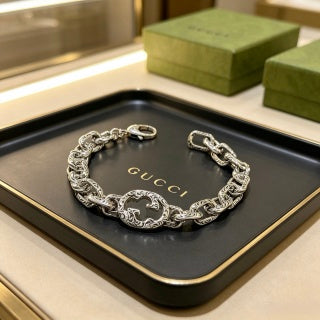 Gucci GG Interlocking Link Silver Chain Bracelet